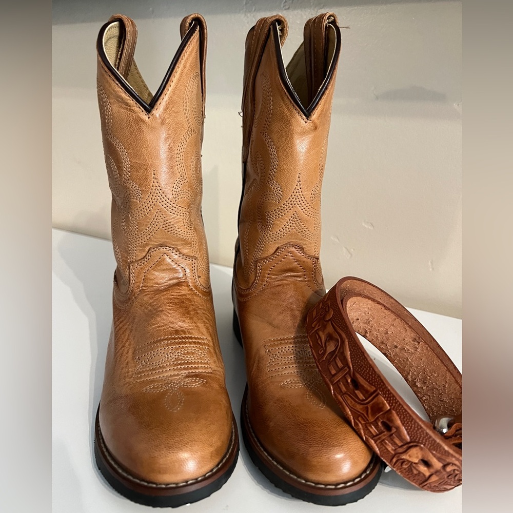 Kids Tan Leather Boots